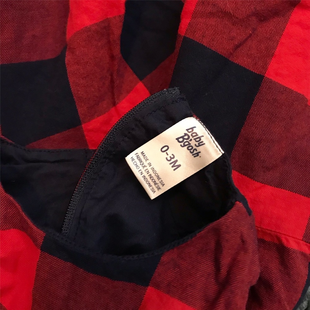 OshKosh Red & Navy Buffalo Plaid Peplum Dress - Picture 3 of 4